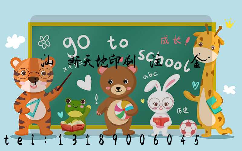 汕頭新天地印刷廠注冊資金