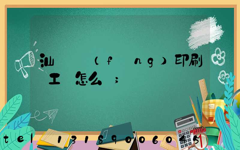 汕頭東風(fēng)印刷廠工資怎么樣