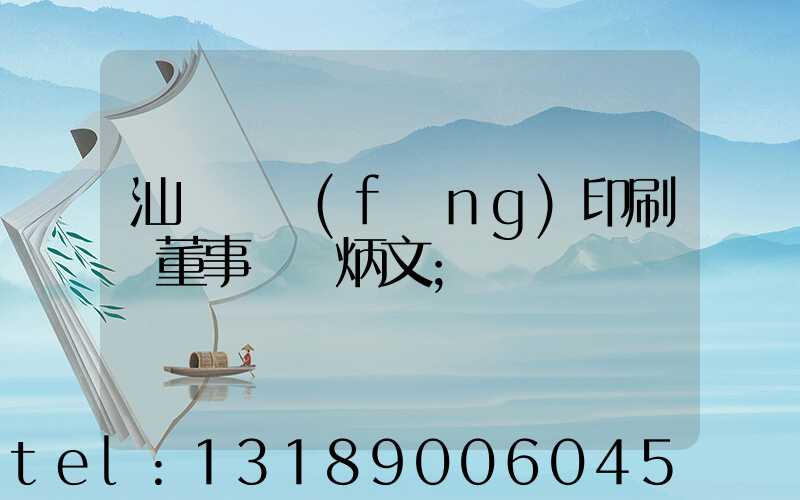 汕頭東風(fēng)印刷廠董事長黃炳文