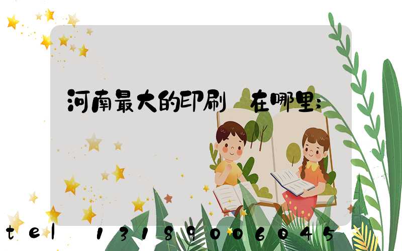河南最大的印刷廠在哪里