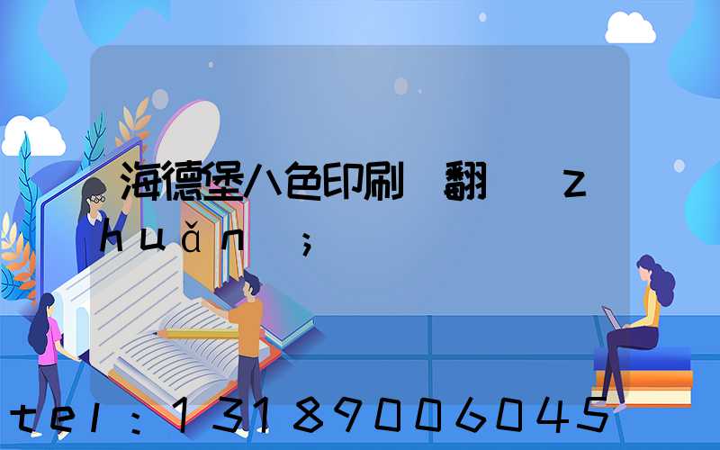 海德堡八色印刷機翻轉(zhuǎn)